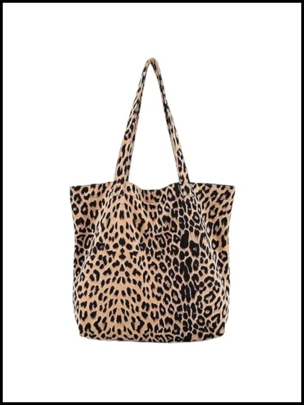 Women's Leopard Print Canvas Hobo Handbag Shoulder Bag Lightweight Tote